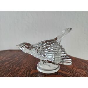 Vintage Czech Clear Glass Bird Figurine – Checoslovaquie Art Glass